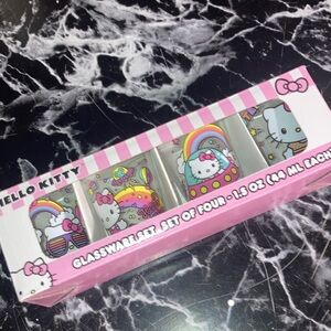 Hello Kitty Rainbow Glassware Set with Pink Accents